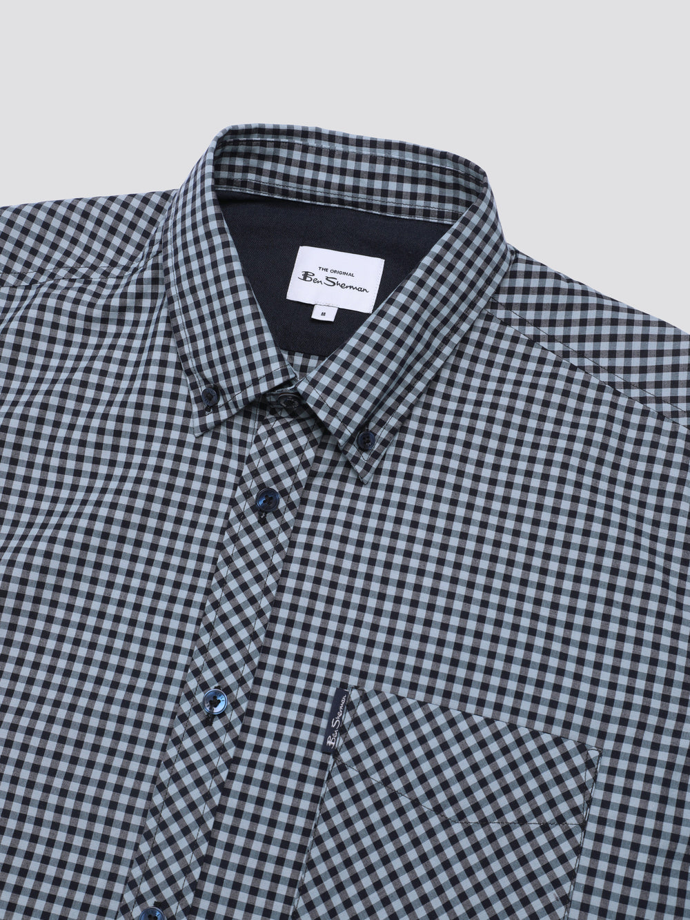 Blue Ben Sherman Signature Short Sleeve Gingham Shirts | 907526-YQR