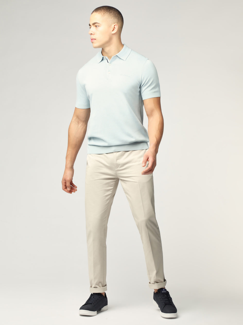 Blue Ben Sherman Signature Short Sleeve Polo Knitwear | 960542-TRE