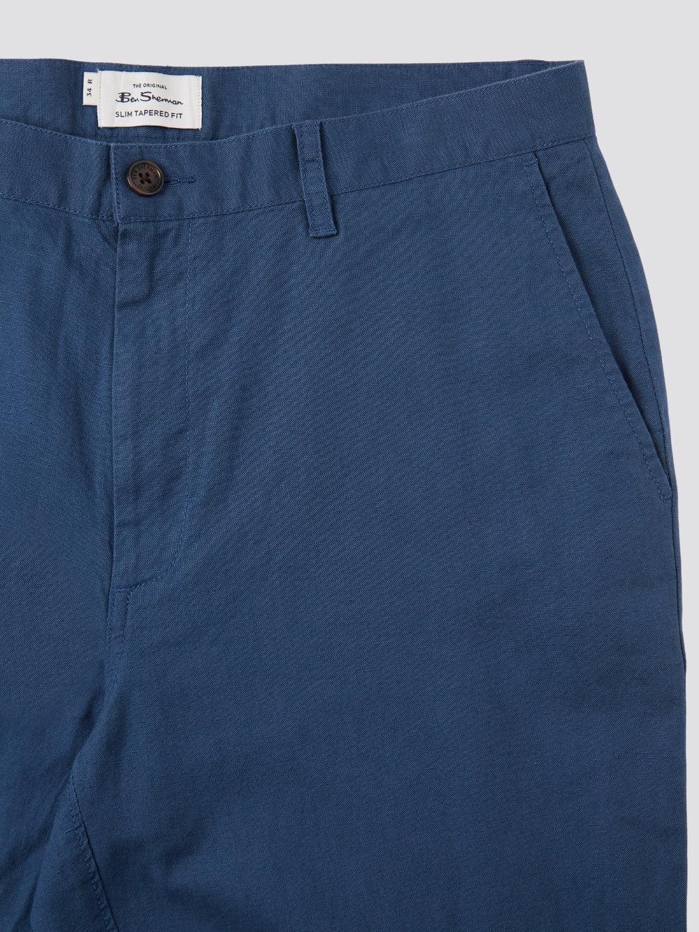 Blue Ben Sherman Signature Slim Taper Linen Pants | 635210-YAW