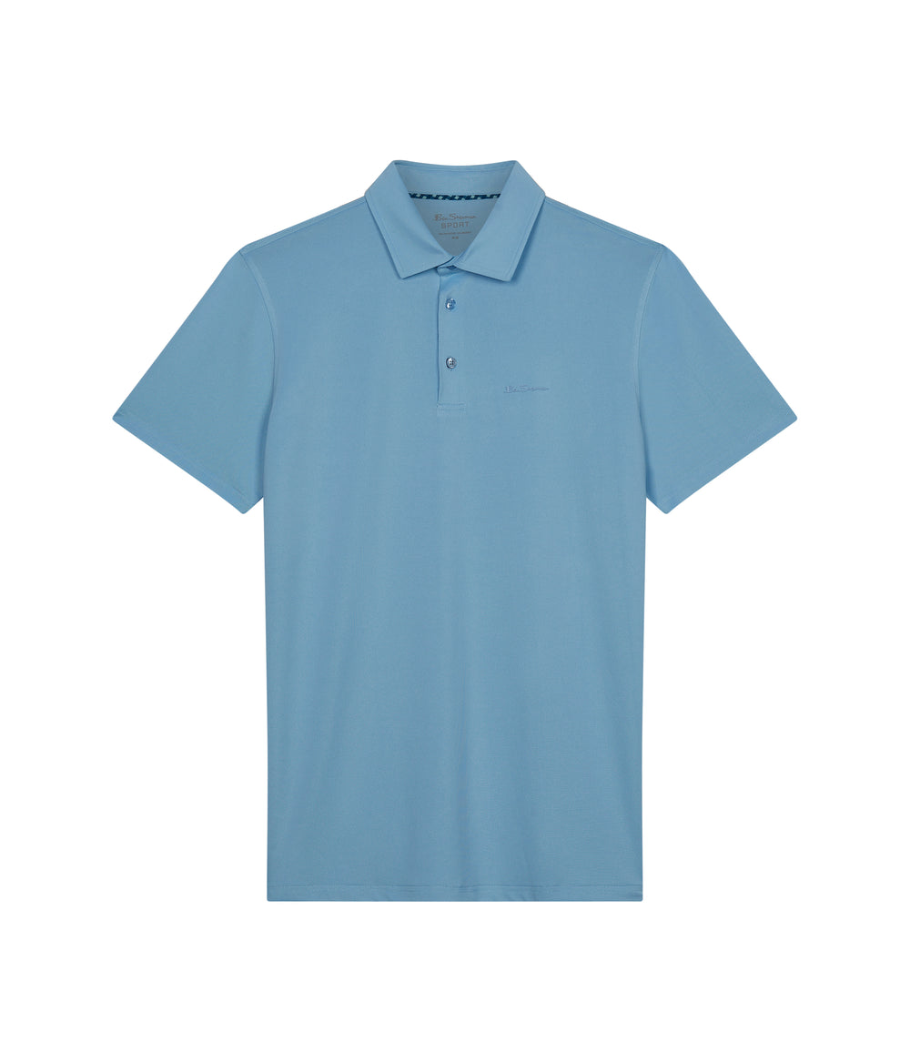 Blue Ben Sherman Solid Air Pique Sports Fit Polo Shirts | 836520-BTH