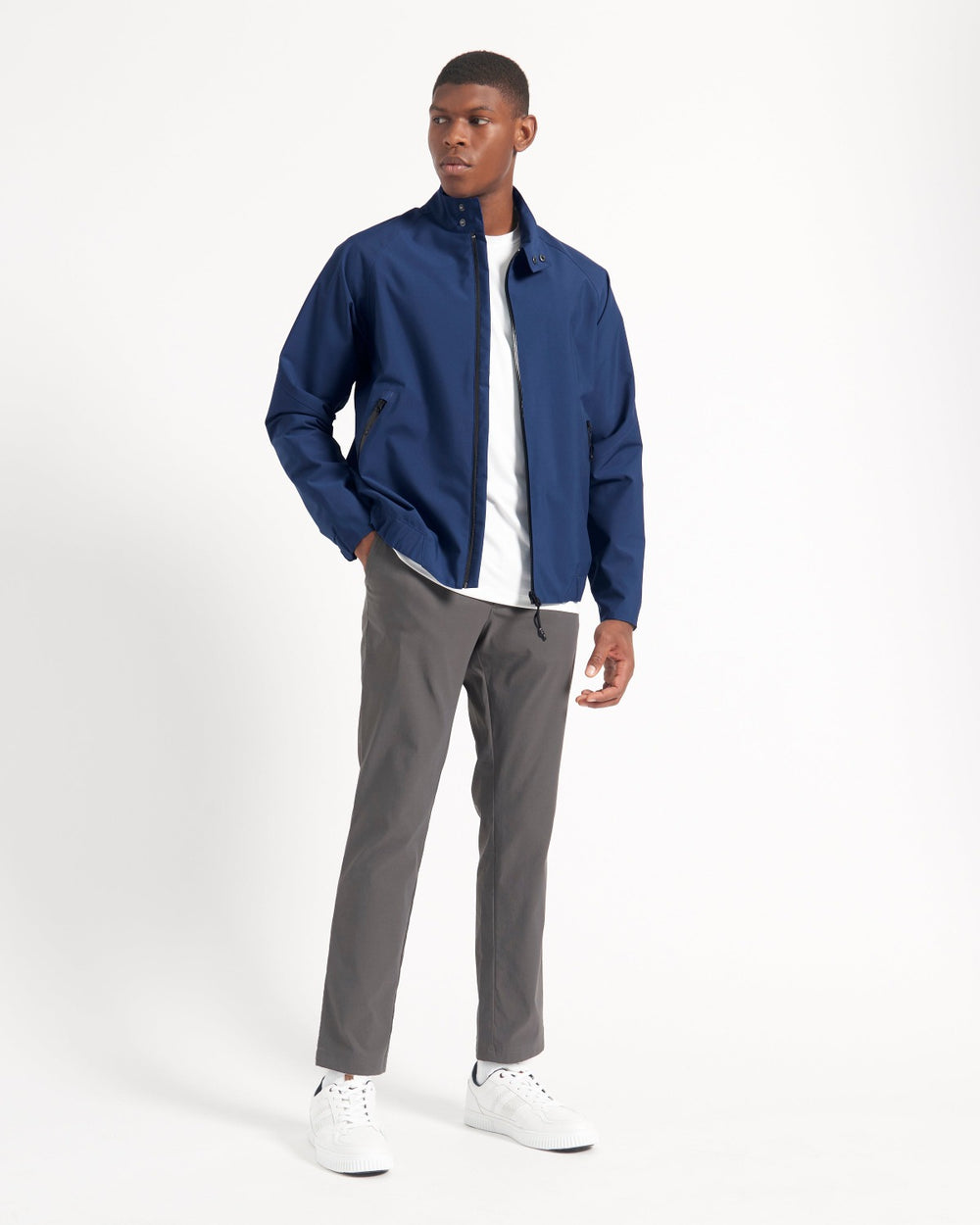 Blue Ben Sherman Waterproof Harrington Jackets | 760289-CNQ