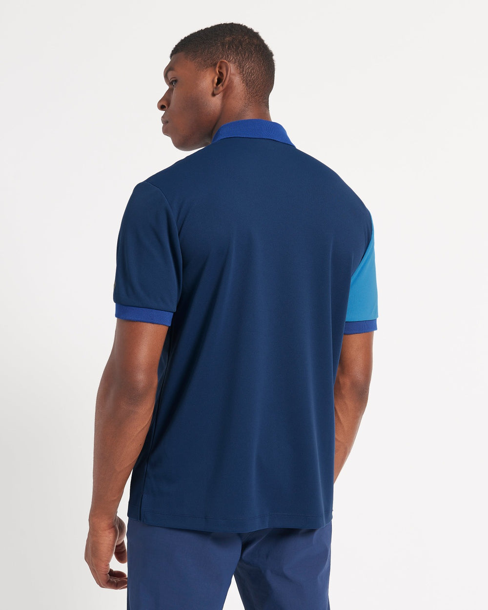 Blue / Royal Ben Sherman 360 Motion Stretch Colorblock Polo Shirts | 378069-PMA