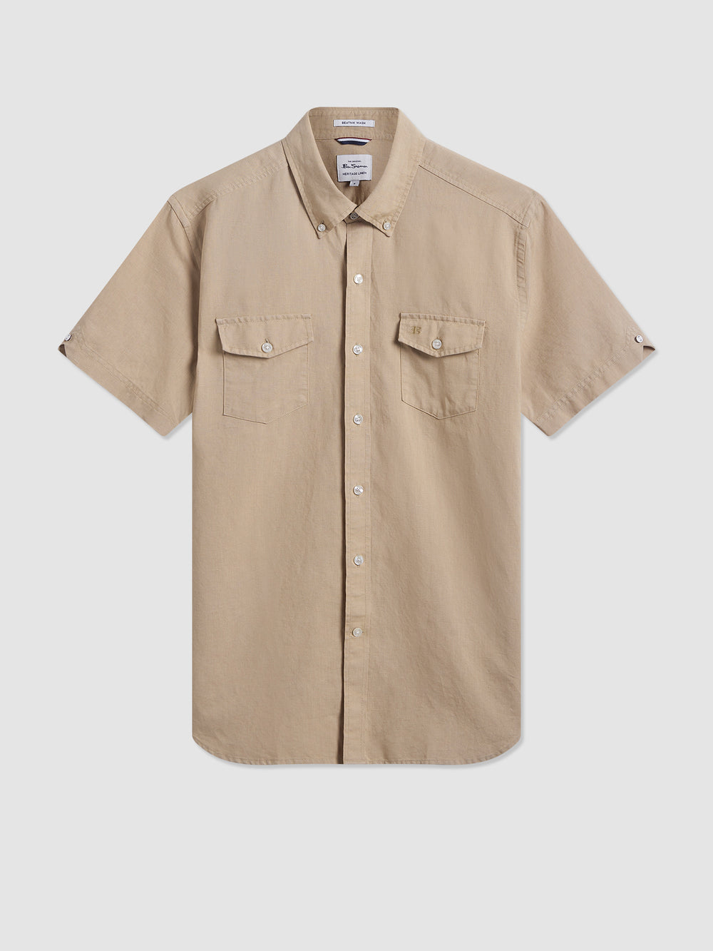 Brown Ben Sherman Garment Dye Linen Shirts | 147820-VSH