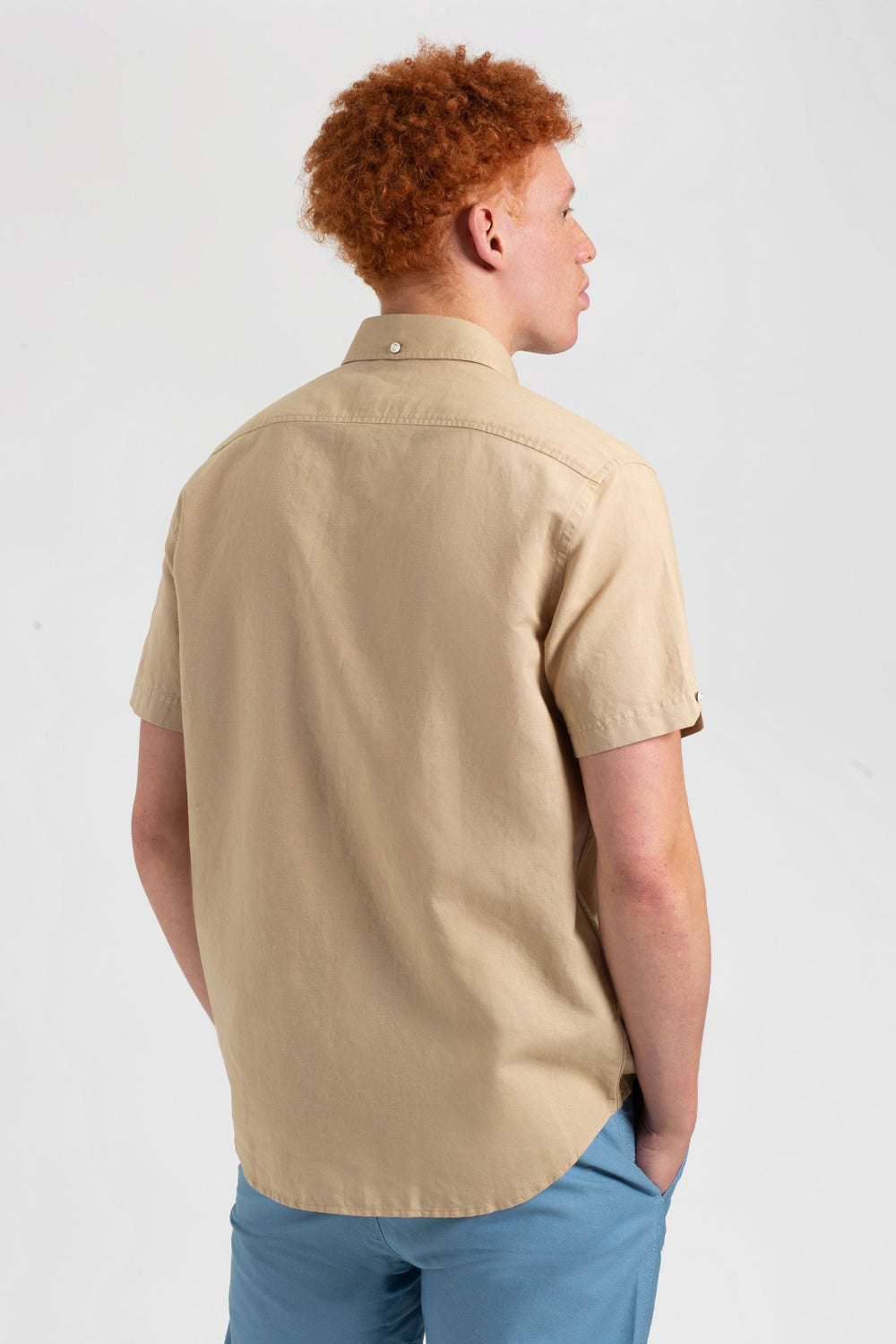 Brown Ben Sherman Garment Dye Linen Shirts | 147820-VSH