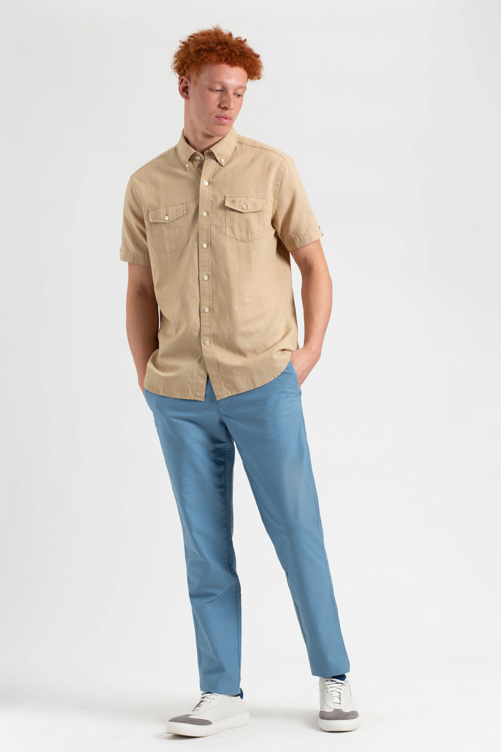 Brown Ben Sherman Garment Dye Linen Shirts | 147820-VSH