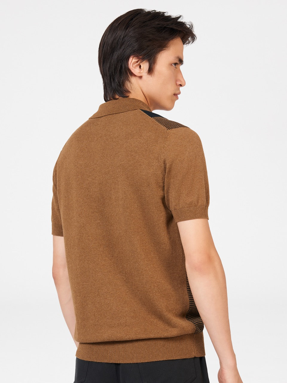 Brown Ben Sherman Intarsia Stripe Polo Neck Sweaters | 930276-DJP