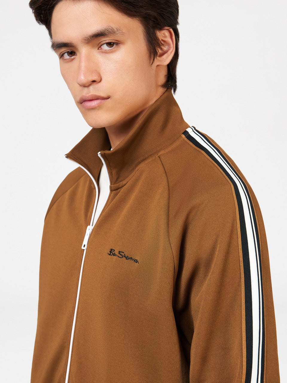 Brown Ben Sherman Signature House Taped Track Jackets | 712594-ZPY