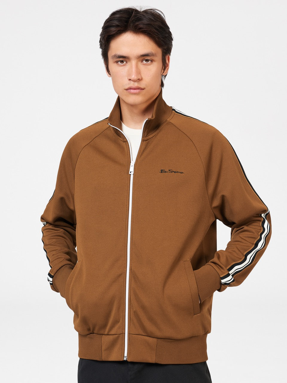 Brown Ben Sherman Signature House Taped Track Jackets | 712594-ZPY