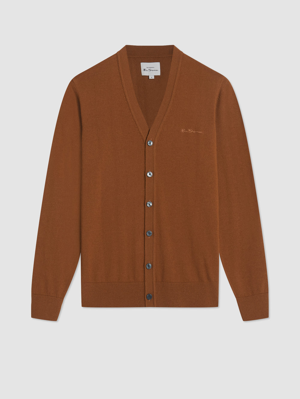 Brown Ben Sherman Signature Merino Cardigan Knitwear | 103982-FSH