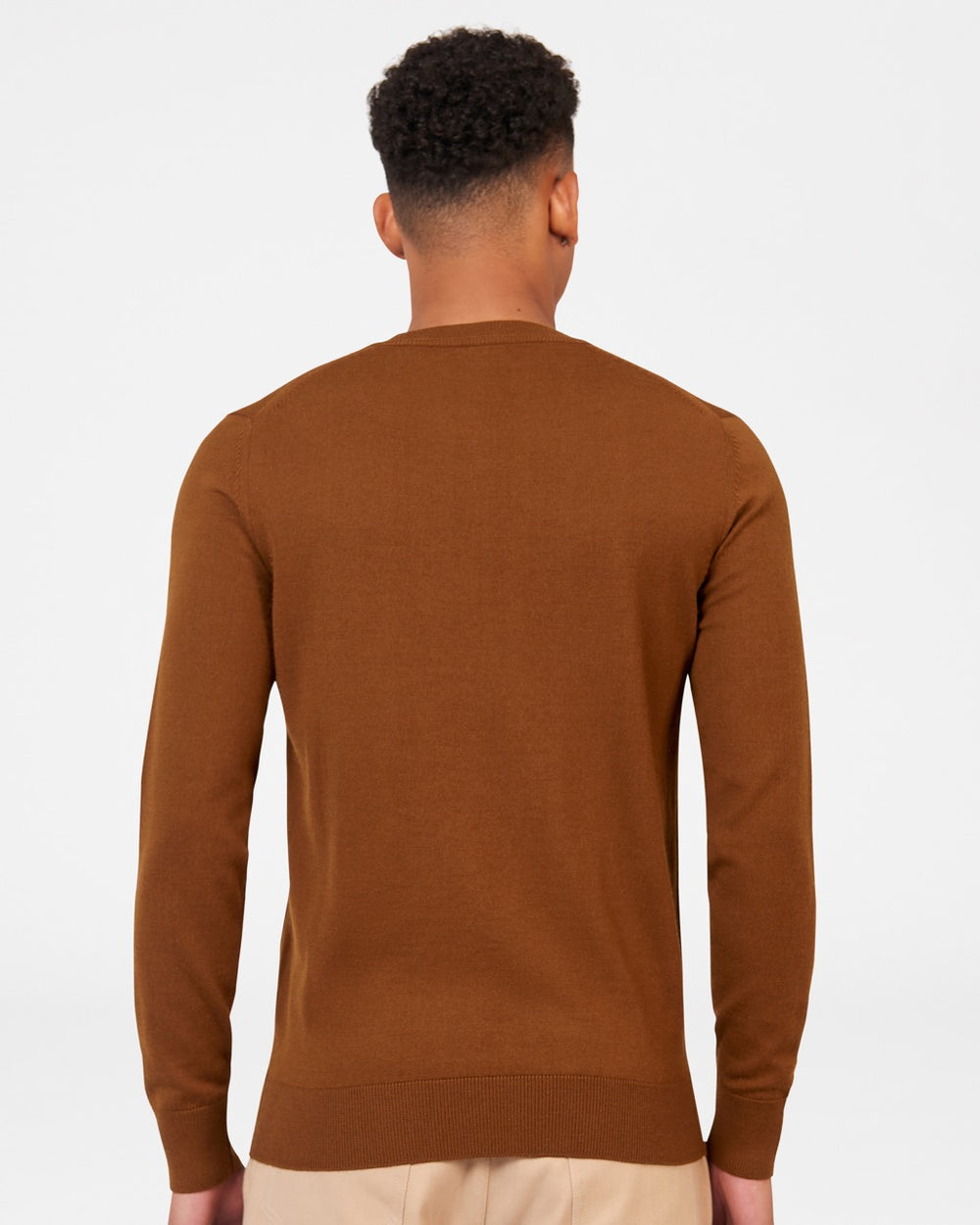 Brown Ben Sherman Signature Merino Crewneck Knitwear | 154078-BUE