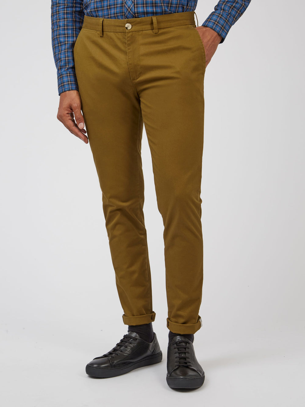 Brown Ben Sherman Signature Skinny Stretch Chino Pants | 382576-LMR