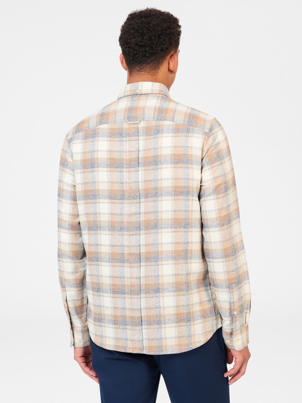 Brown Ben Sherman Twisted Yarn Check Shirts | 418206-EUG