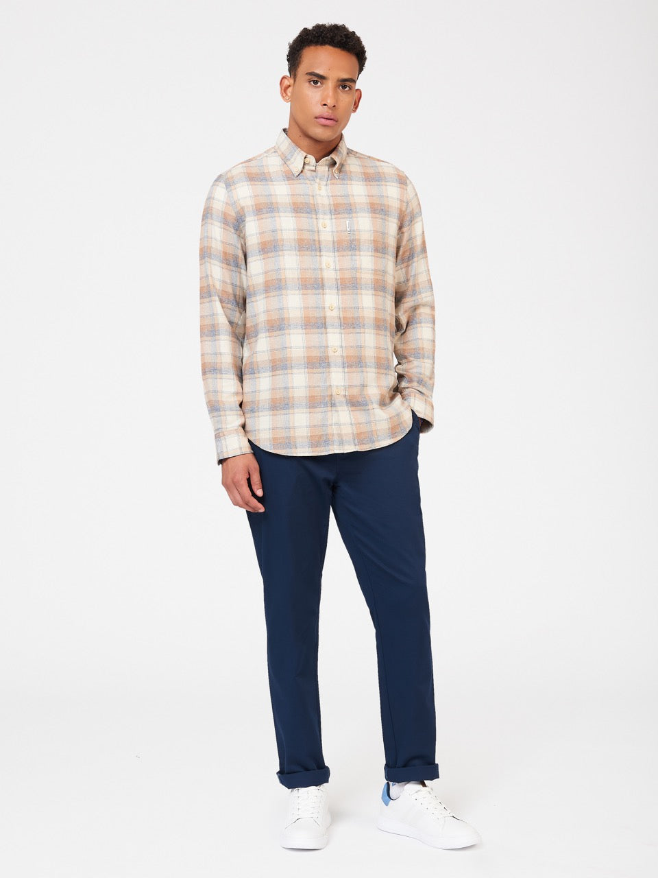 Brown Ben Sherman Twisted Yarn Check Shirts | 418206-EUG