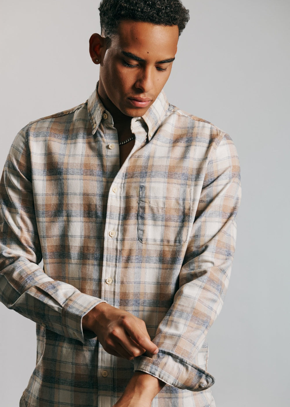 Brown Ben Sherman Twisted Yarn Check Shirts | 418206-EUG