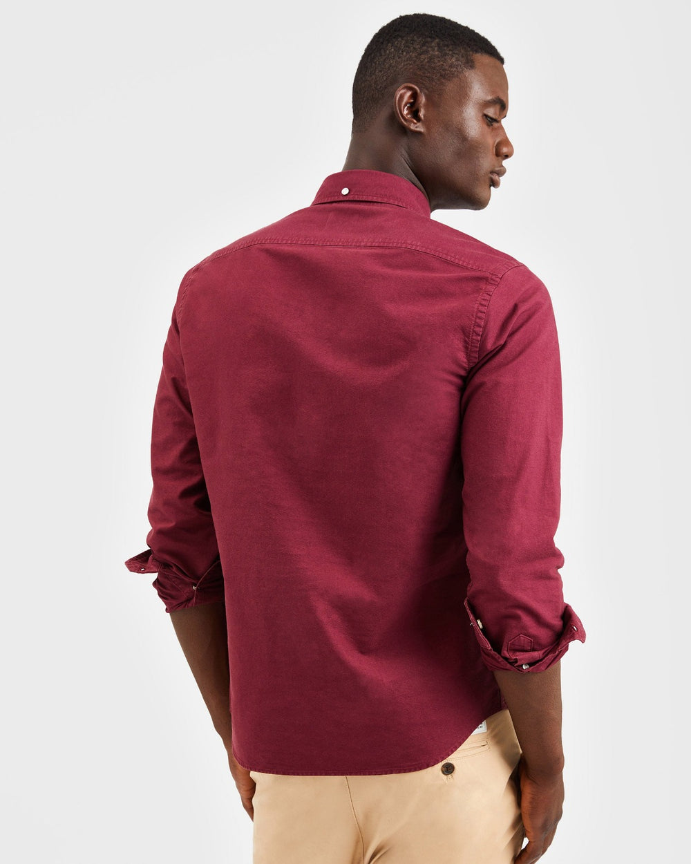 Burgundy Ben Sherman Beatnik Oxford Garment Dye Shirts | 352167-UJL