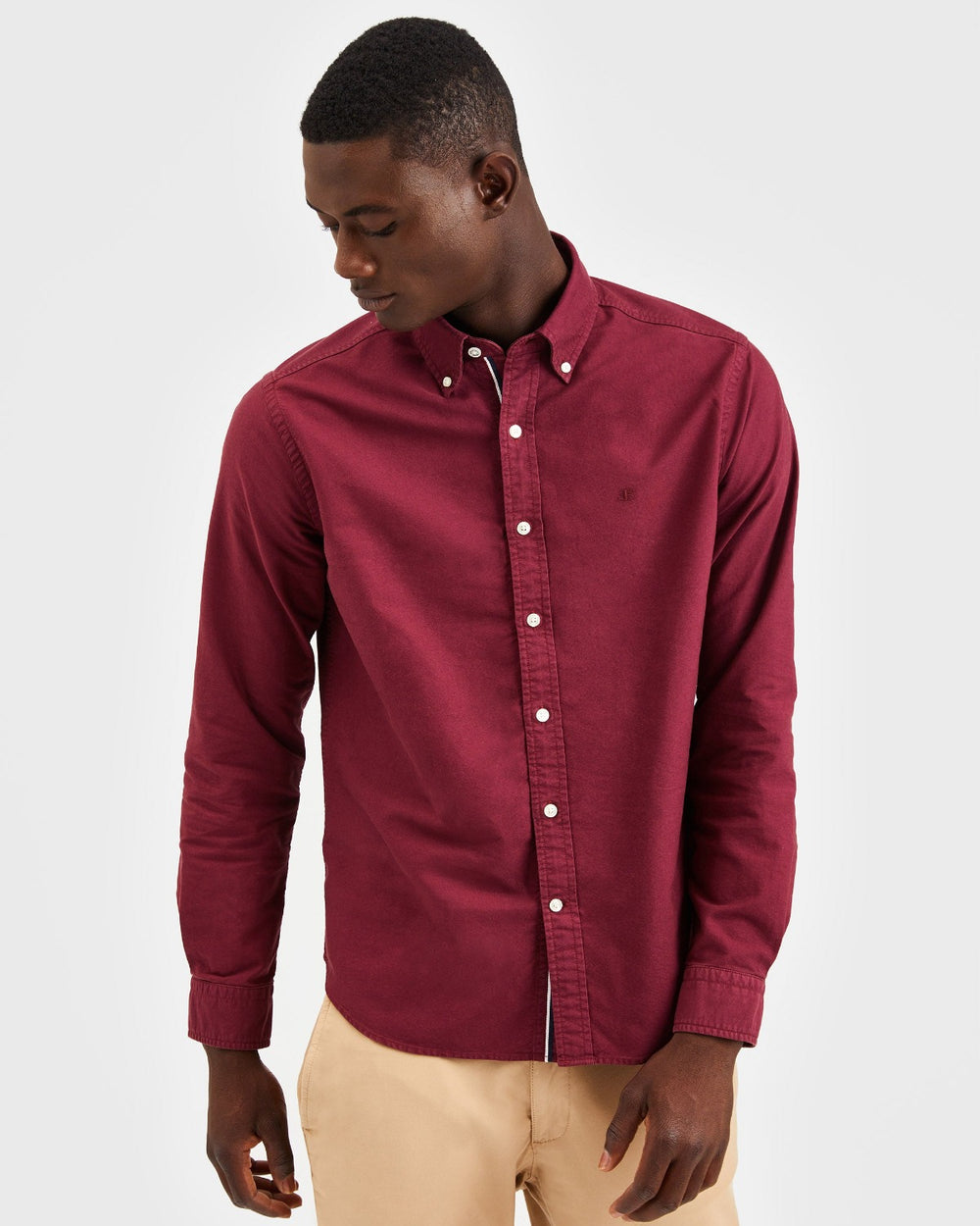 Burgundy Ben Sherman Beatnik Oxford Garment Dye Shirts | 352167-UJL