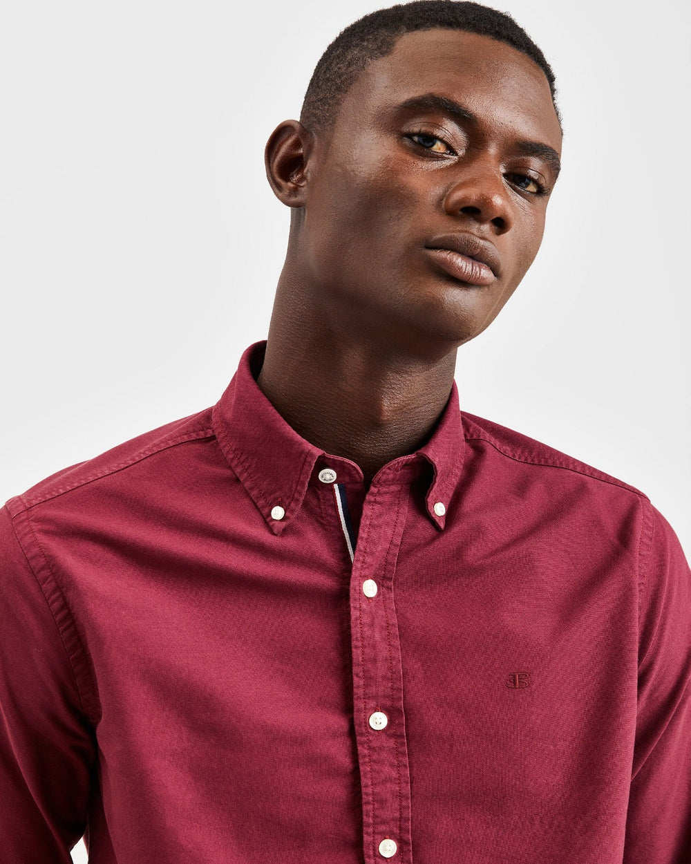 Burgundy Ben Sherman Beatnik Oxford Garment Dye Shirts | 352167-UJL