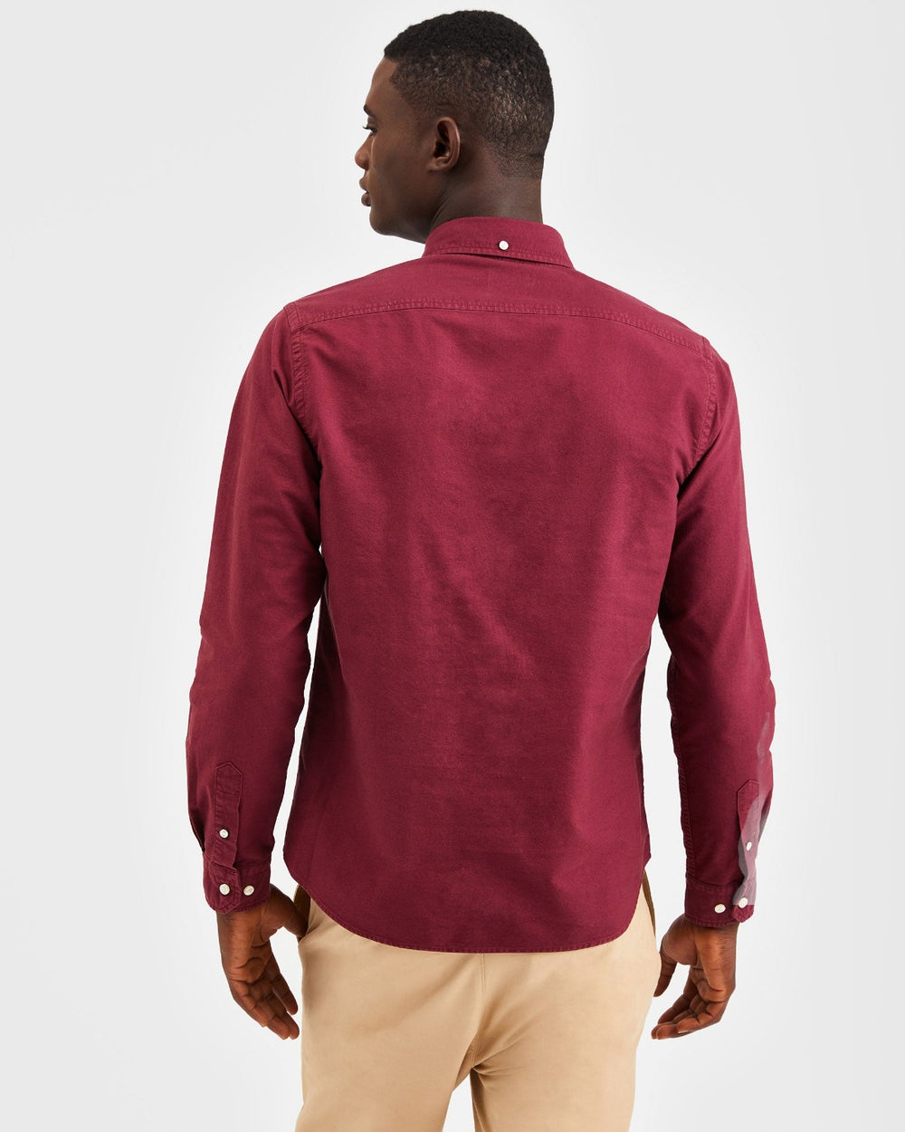 Burgundy Ben Sherman Beatnik Oxford Garment Dye Shirts | 352167-UJL