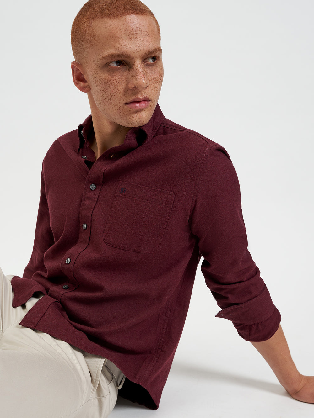 Burgundy / Navy / Beige Ben Sherman Uniform Flannel Shirts | 843607-IJG