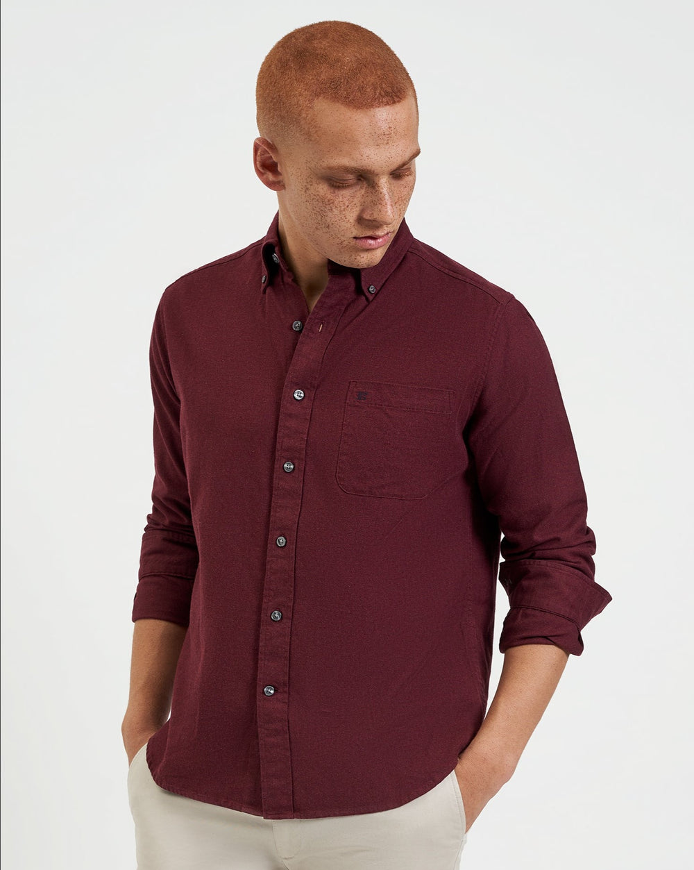 Burgundy / Navy / Beige Ben Sherman Uniform Flannel Shirts | 843607-IJG