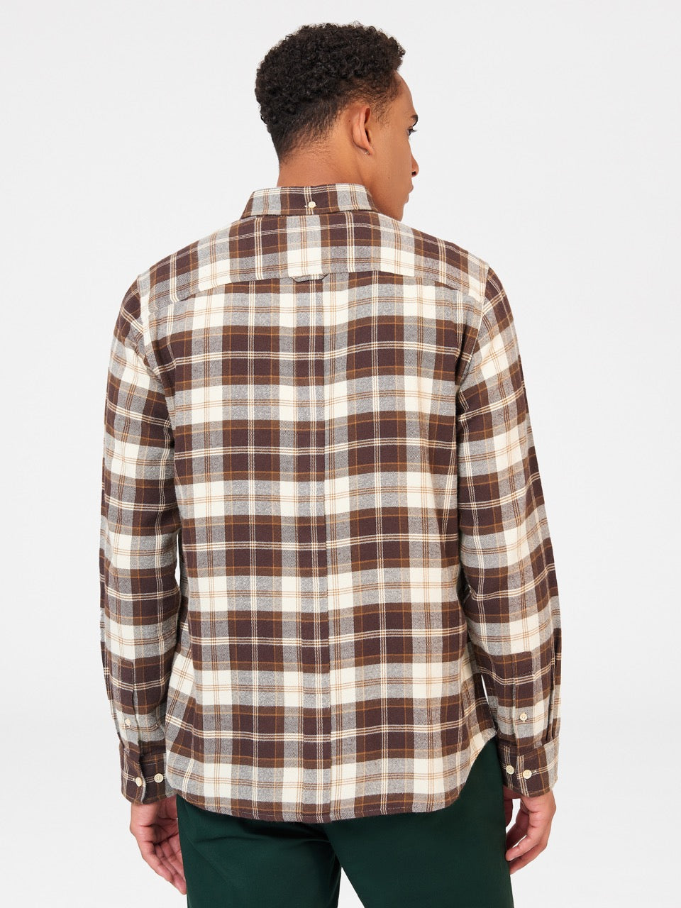 Chocolate Ben Sherman Brushed Plain Check Shirts | 492018-FZY