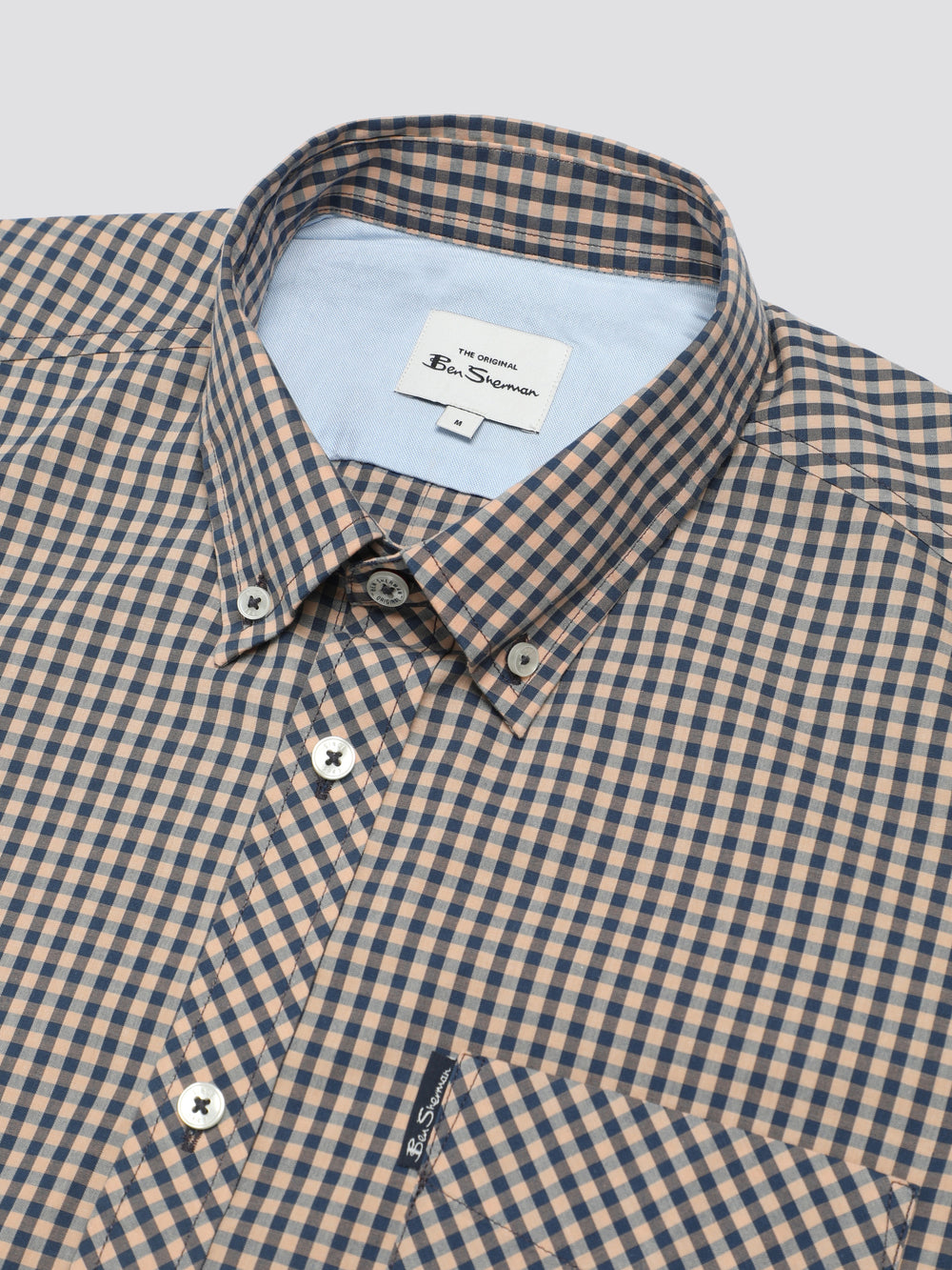 Copper Orange Ben Sherman Signature Short Sleeve Gingham Shirts | 751340-GTK