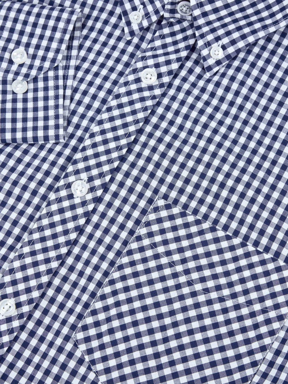 Dark Blue Ben Sherman Signature Long-Sleeve Gingham Shirts | 840321-ATG