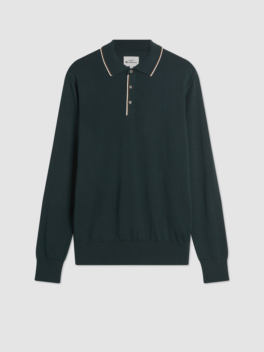 Dark Green Ben Sherman Tipped Merino Polo Neck Sweaters | 917265-XKB