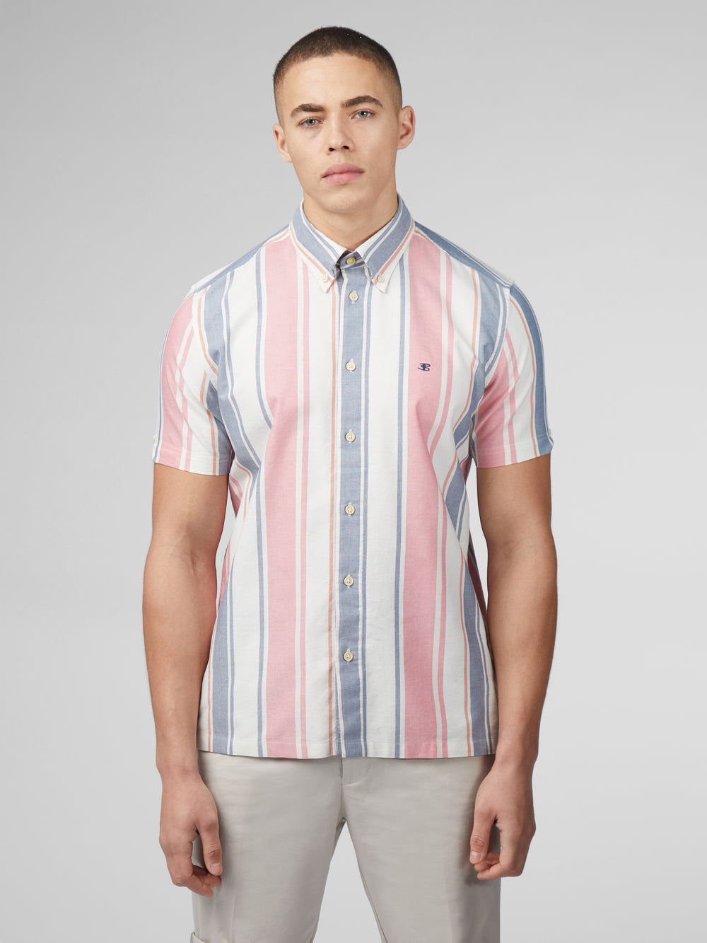 Dark Pink Ben Sherman Signature Multicolor Stripe Shirts | 071523-JIF