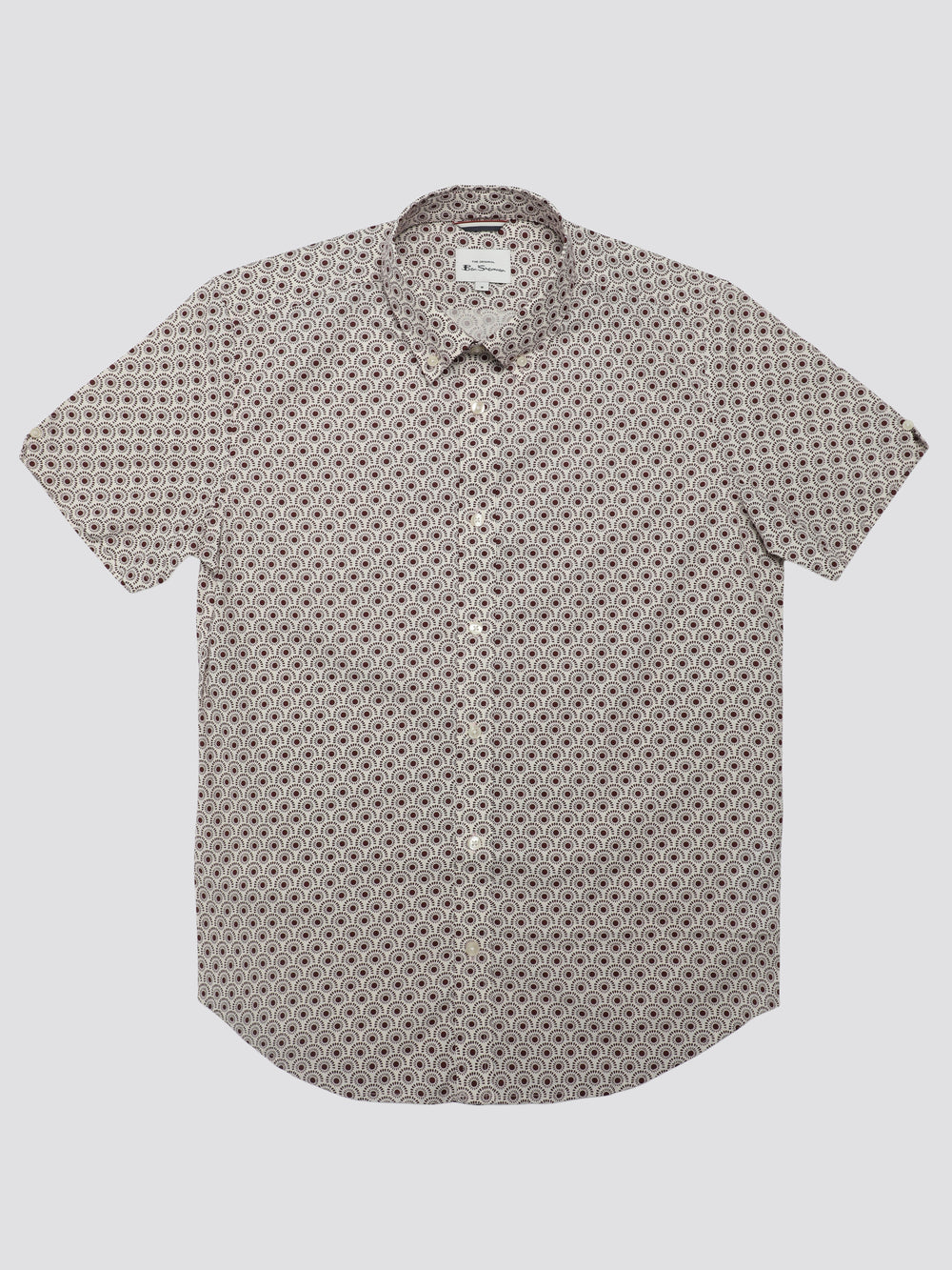 Dark Red Ben Sherman Block Geo Shirts | 296830-WEF