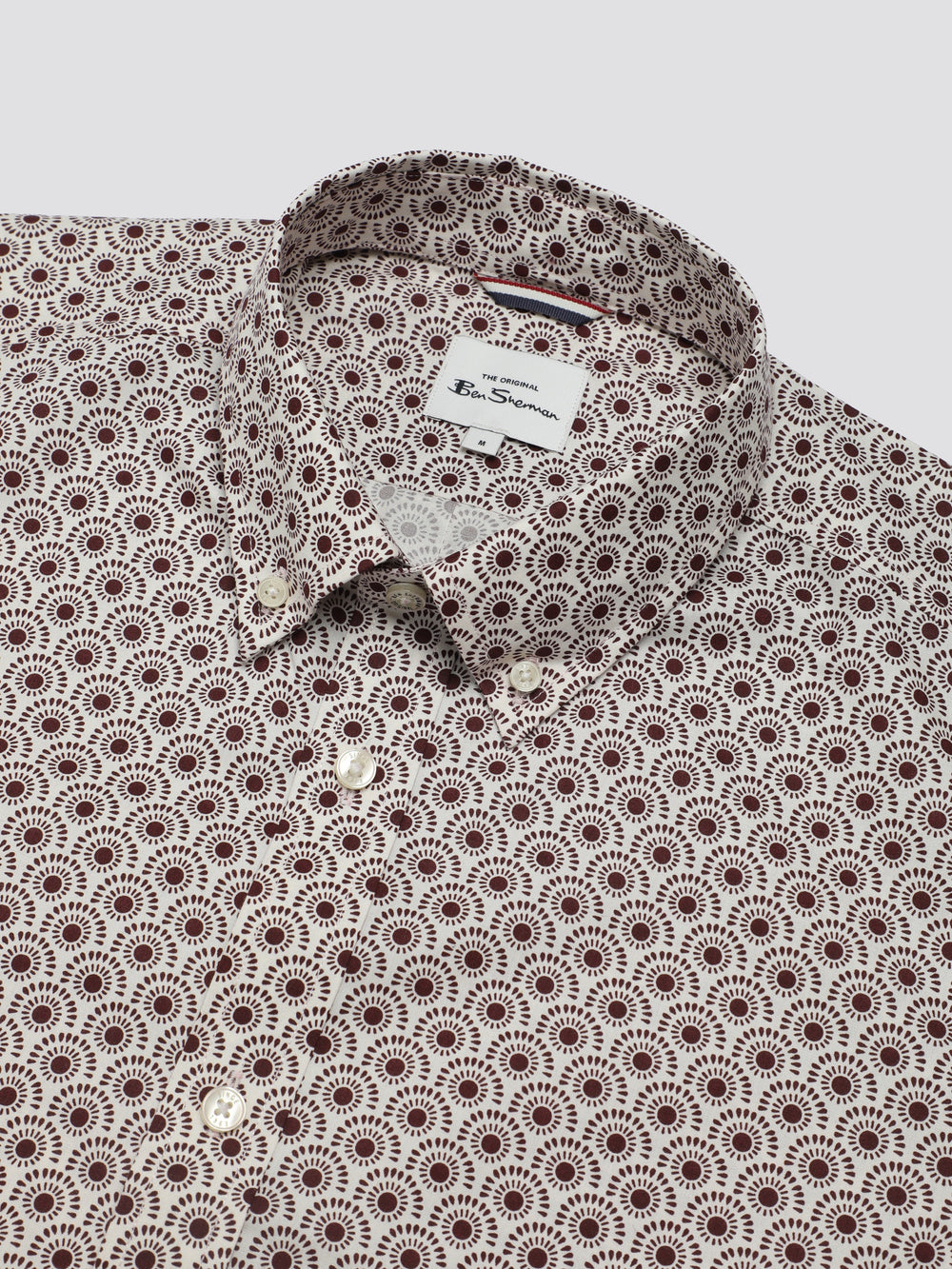 Dark Red Ben Sherman Block Geo Shirts | 296830-WEF