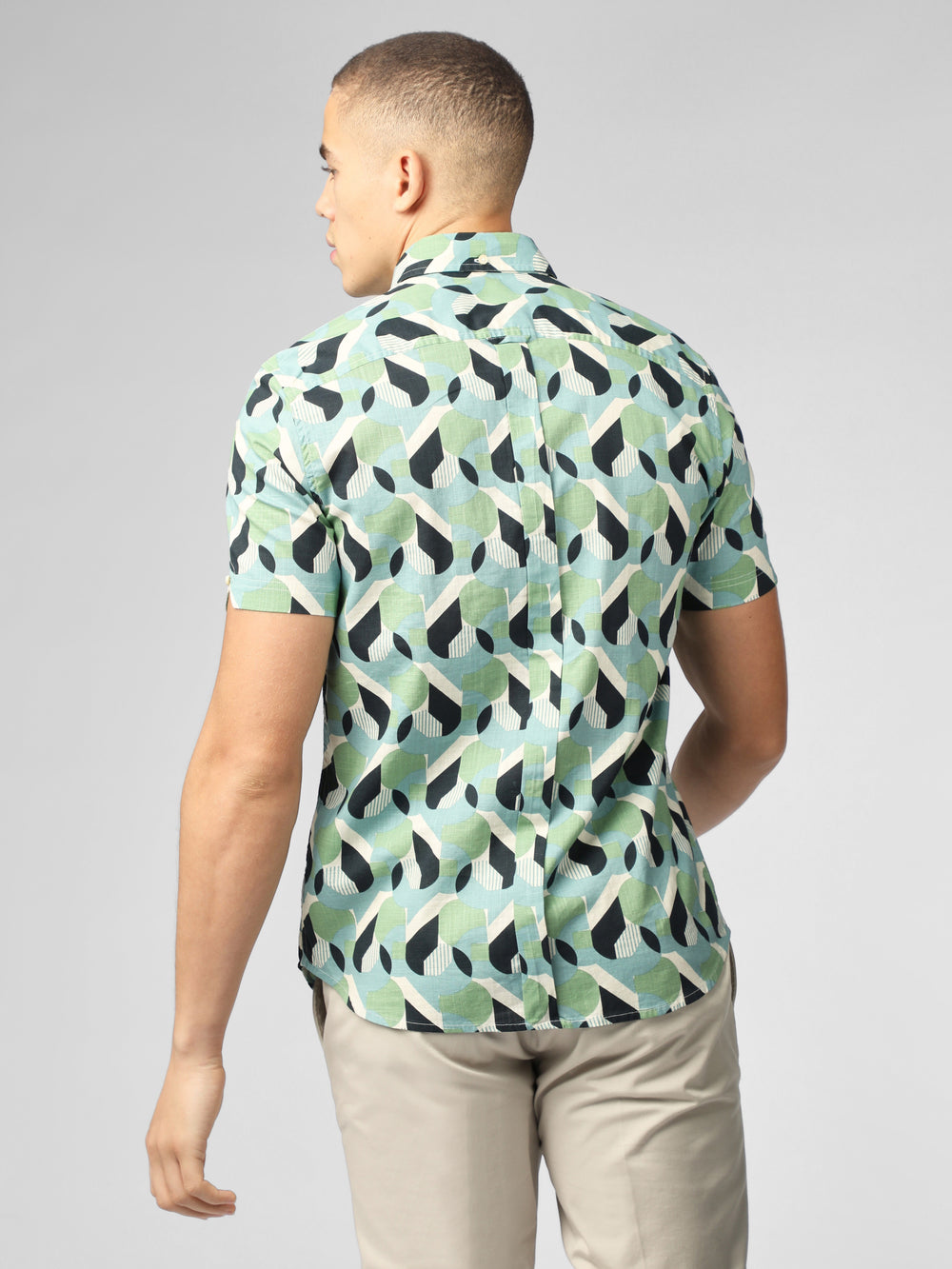 Green Ben Sherman Art Deco Shirts | 942675-JEV