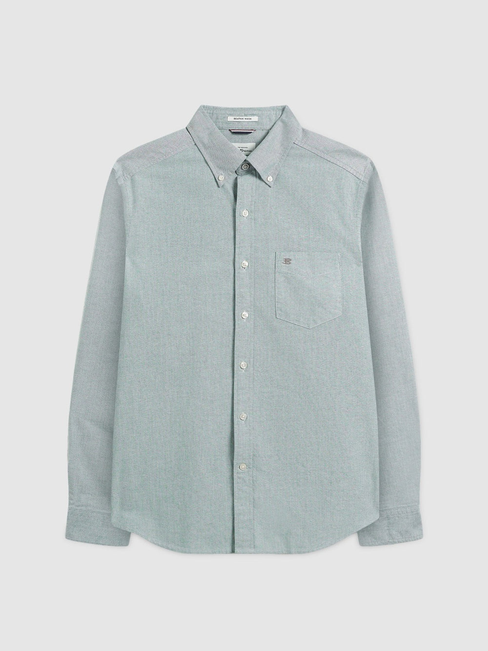 Green Ben Sherman Beatnik Wash Long-Sleeve Shirts | 514638-YIH