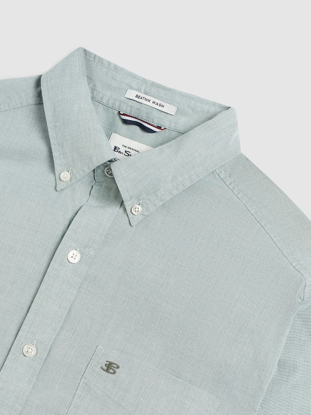 Green Ben Sherman Beatnik Wash Long-Sleeve Shirts | 514638-YIH