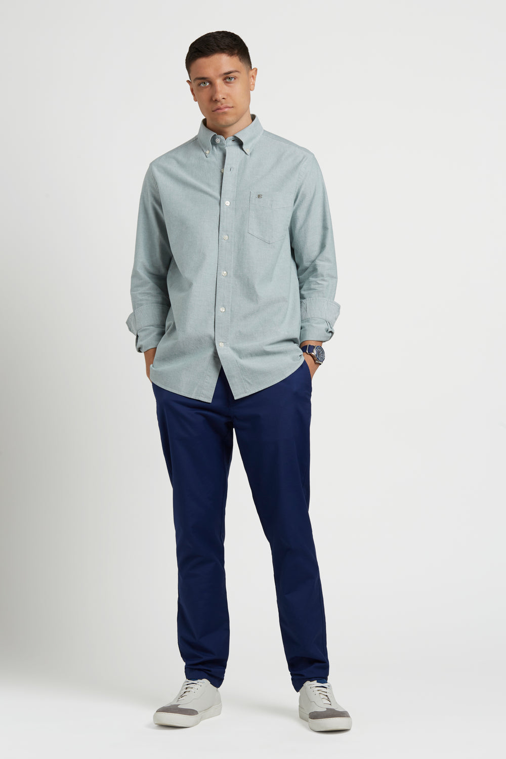 Green Ben Sherman Brighton Oxford Organic Green Shirts | 704695-IZC