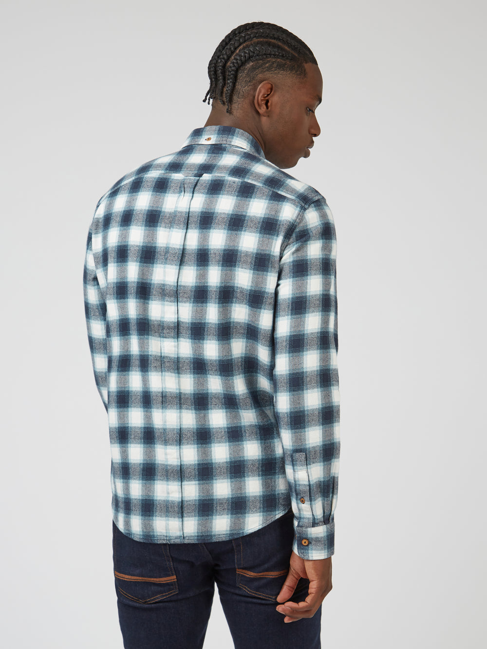 Green Ben Sherman Brushed Ombre Check Flannel Shirts | 248650-VTZ