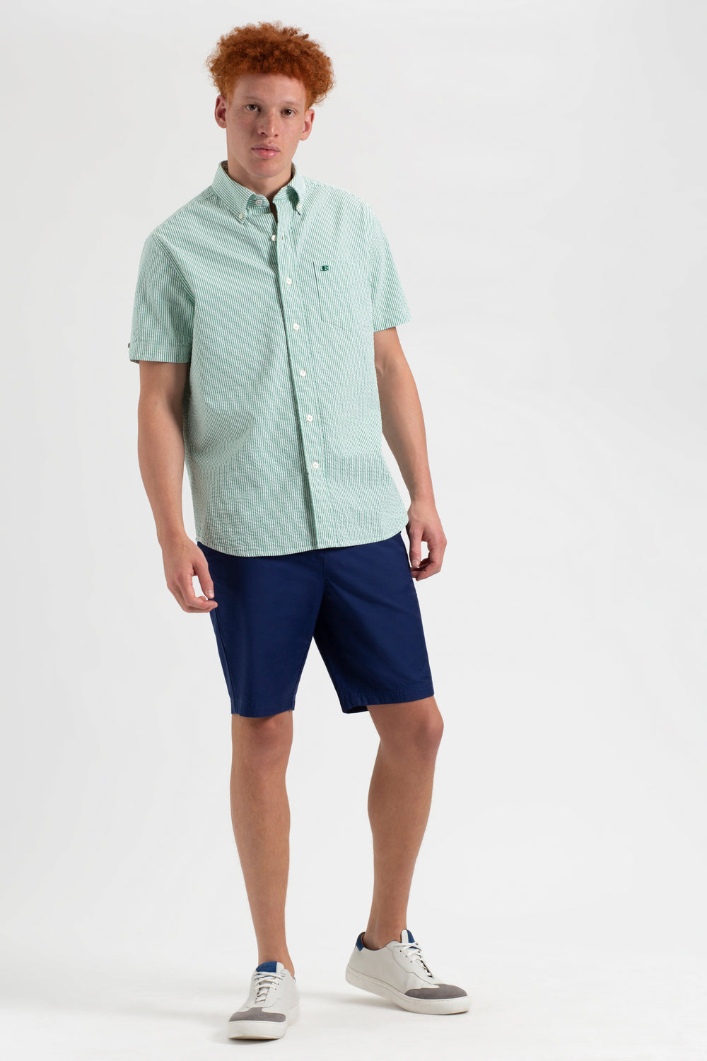 Green Ben Sherman Seersucker Bengal Stripe Shirts | 892730-BSP