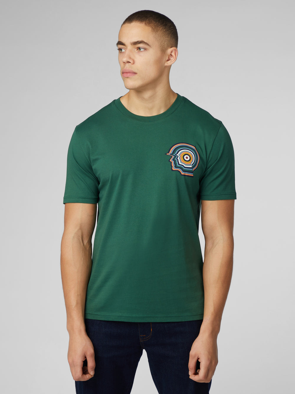 Green Ben Sherman Signature Mod Head T-Shirt | 014965-KQJ