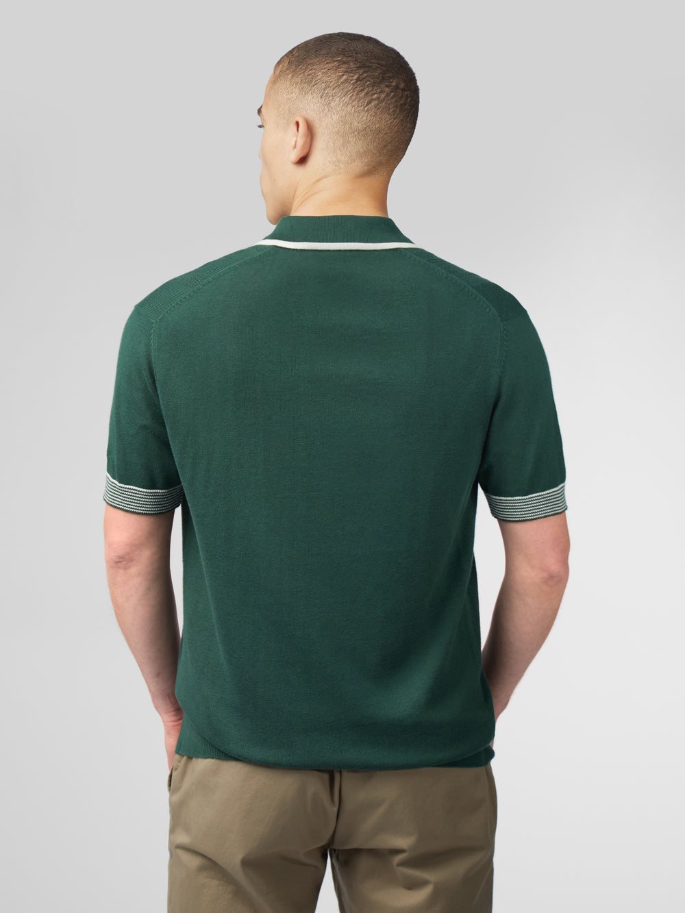 Green Ben Sherman Signature Open Neck Polo Knitwear | 476021-FQK