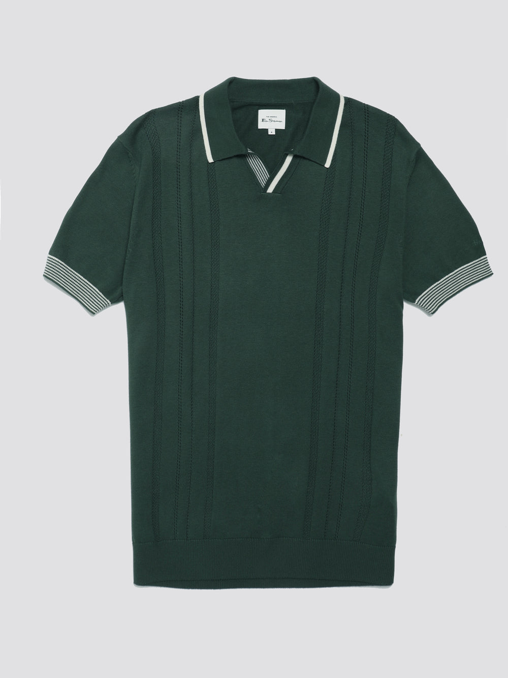 Green Ben Sherman Signature Open Neck Polo Knitwear | 476021-FQK