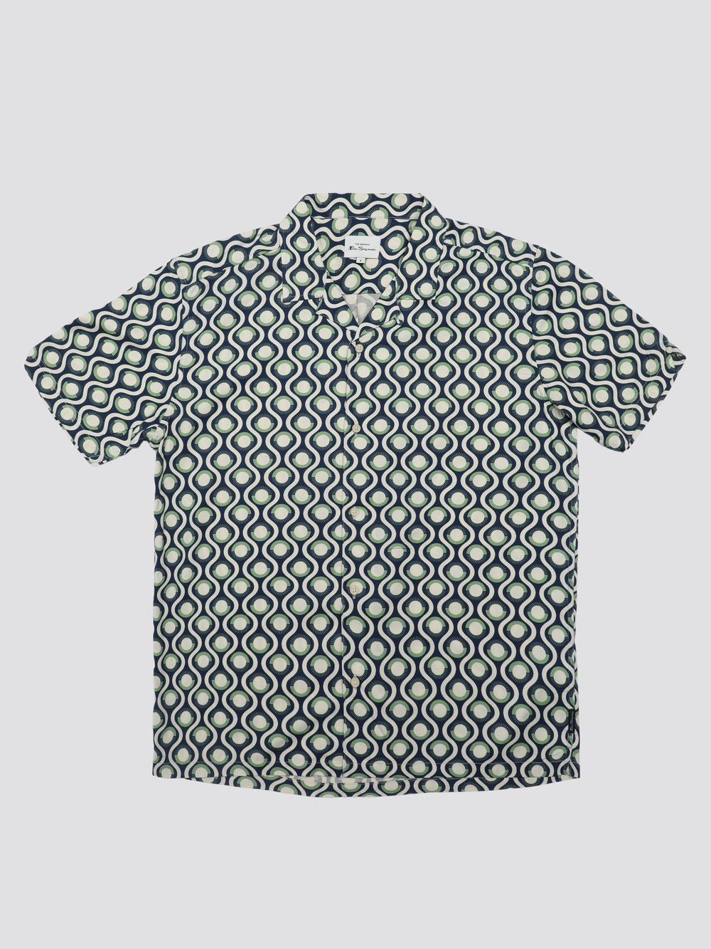 Green Ben Sherman Signature Retro Geo Shirts | 598647-KBI