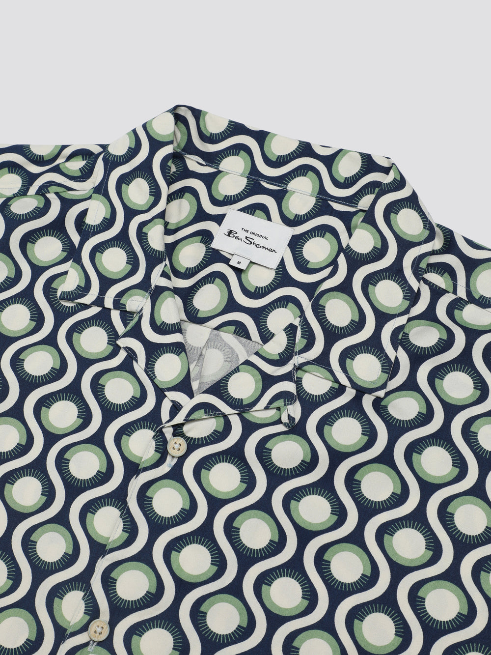 Green Ben Sherman Signature Retro Geo Shirts | 598647-KBI