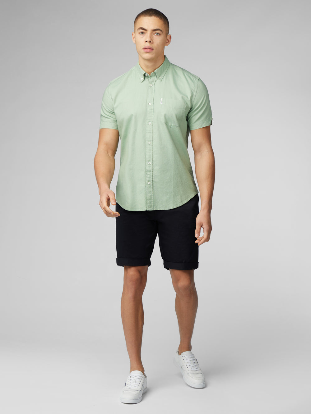 Green Ben Sherman Signature Short Sleeve Oxford Shirts | 195028-DOT