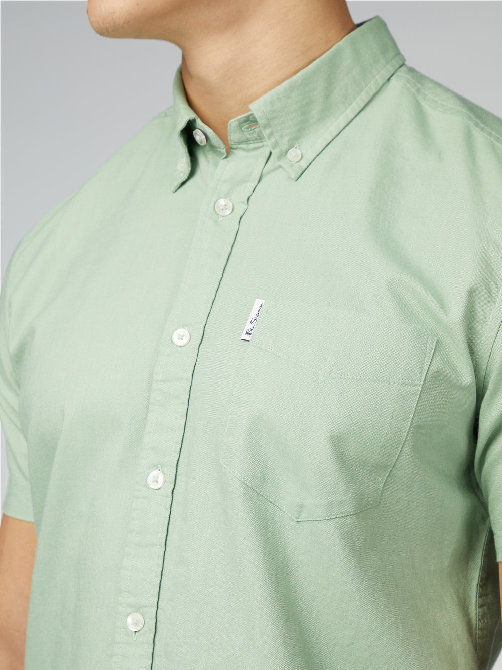 Green Ben Sherman Signature Short Sleeve Oxford Shirts | 195028-DOT