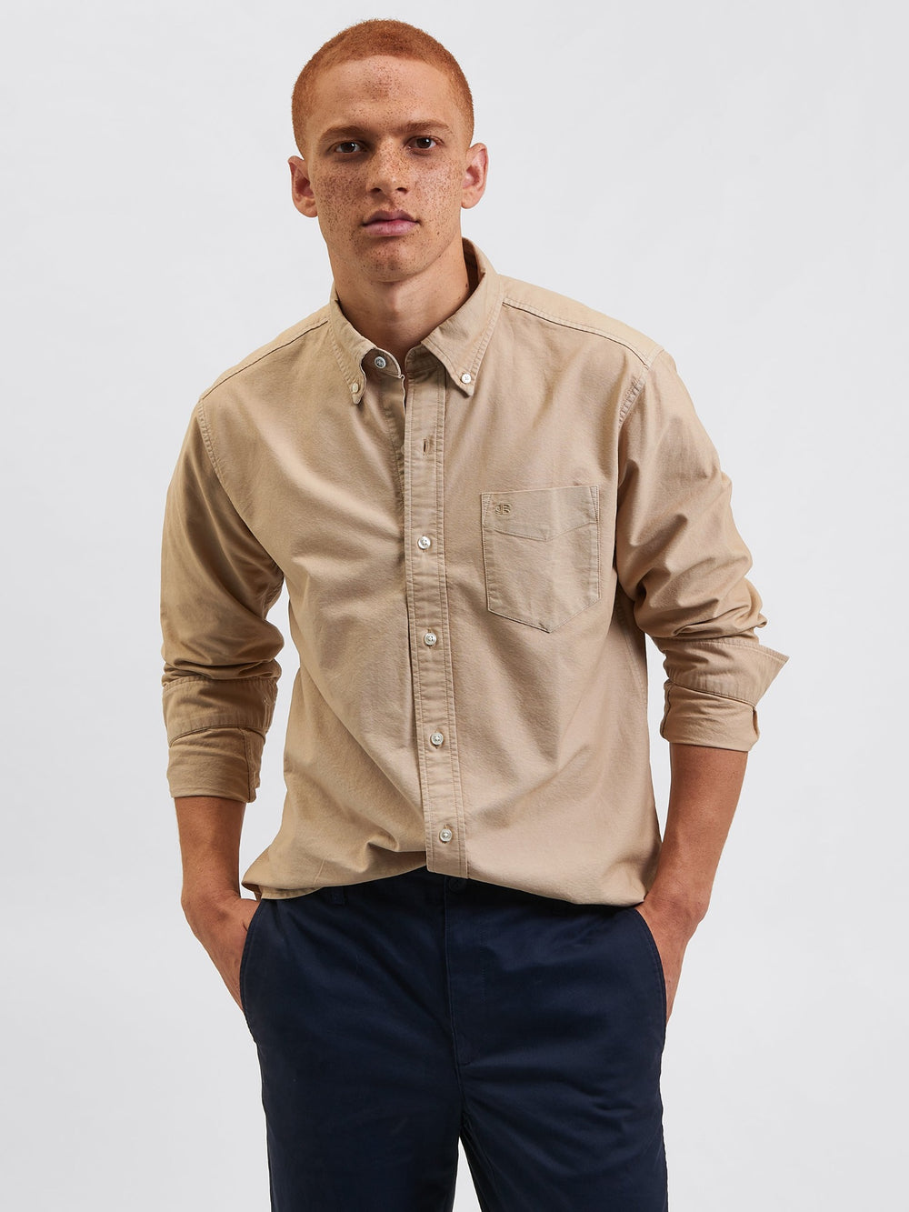 Grey Ben Sherman Beatnik Oxford Garment Dye Shirts | 847025-QGH