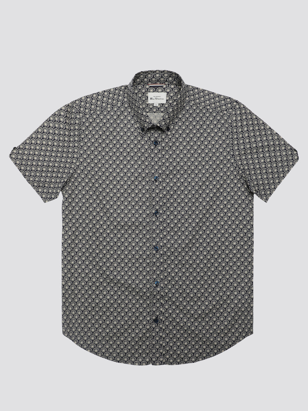 Grey Ben Sherman Block Geo Shirts | 579631-CMQ