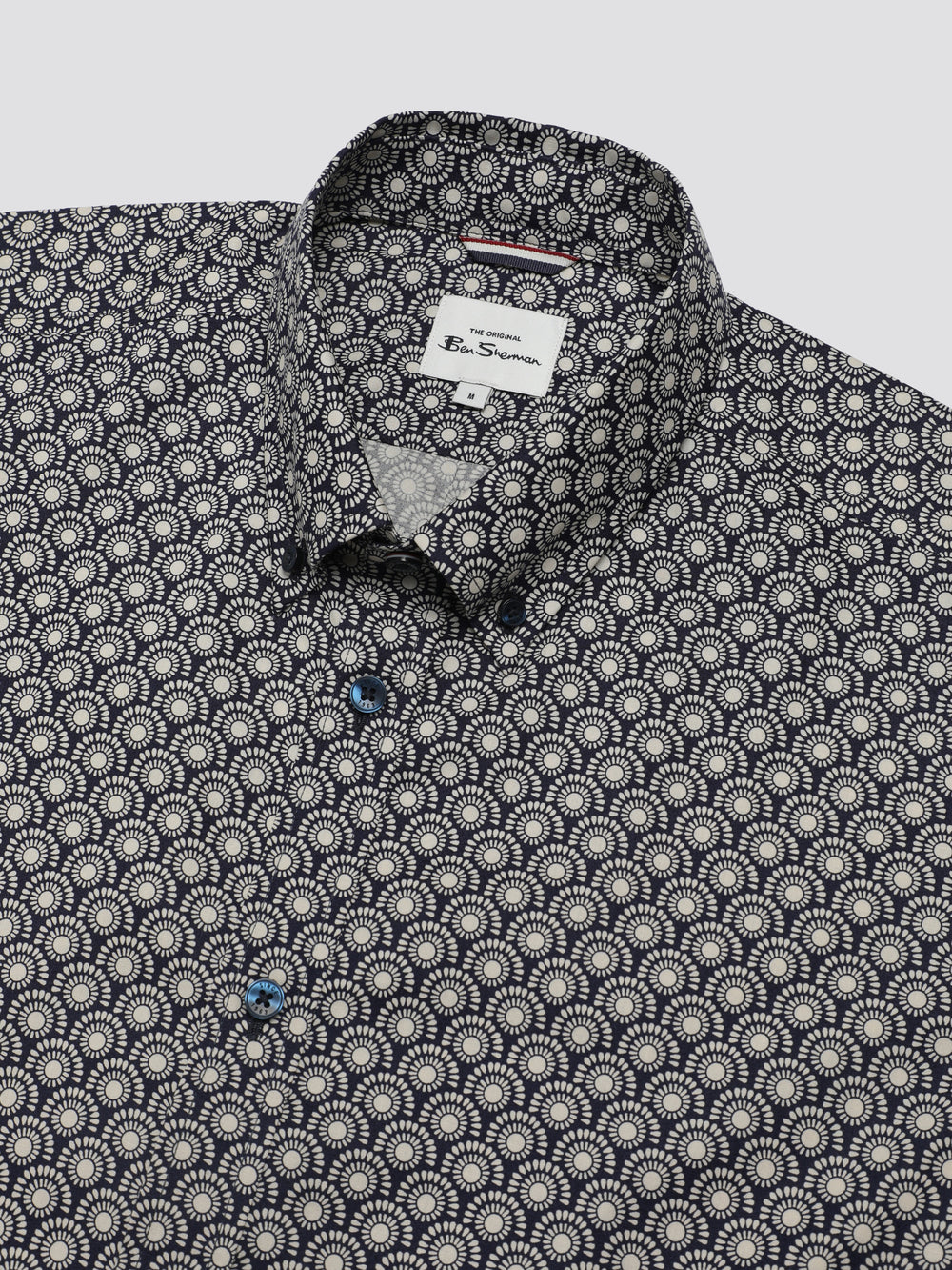 Grey Ben Sherman Block Geo Shirts | 579631-CMQ