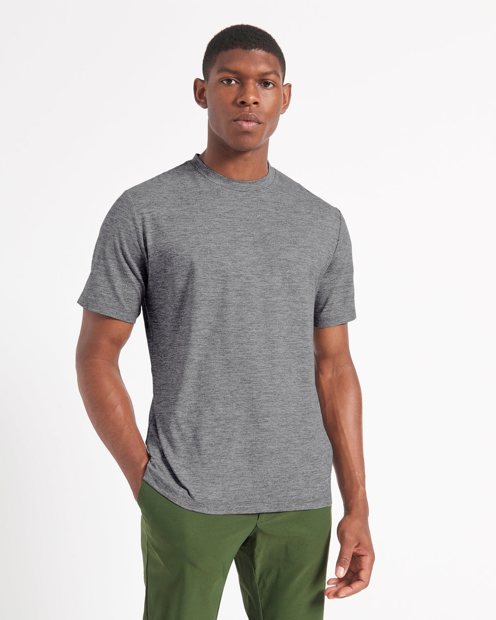 Grey Ben Sherman Performance Stretch Marl T-Shirt | 653418-USC