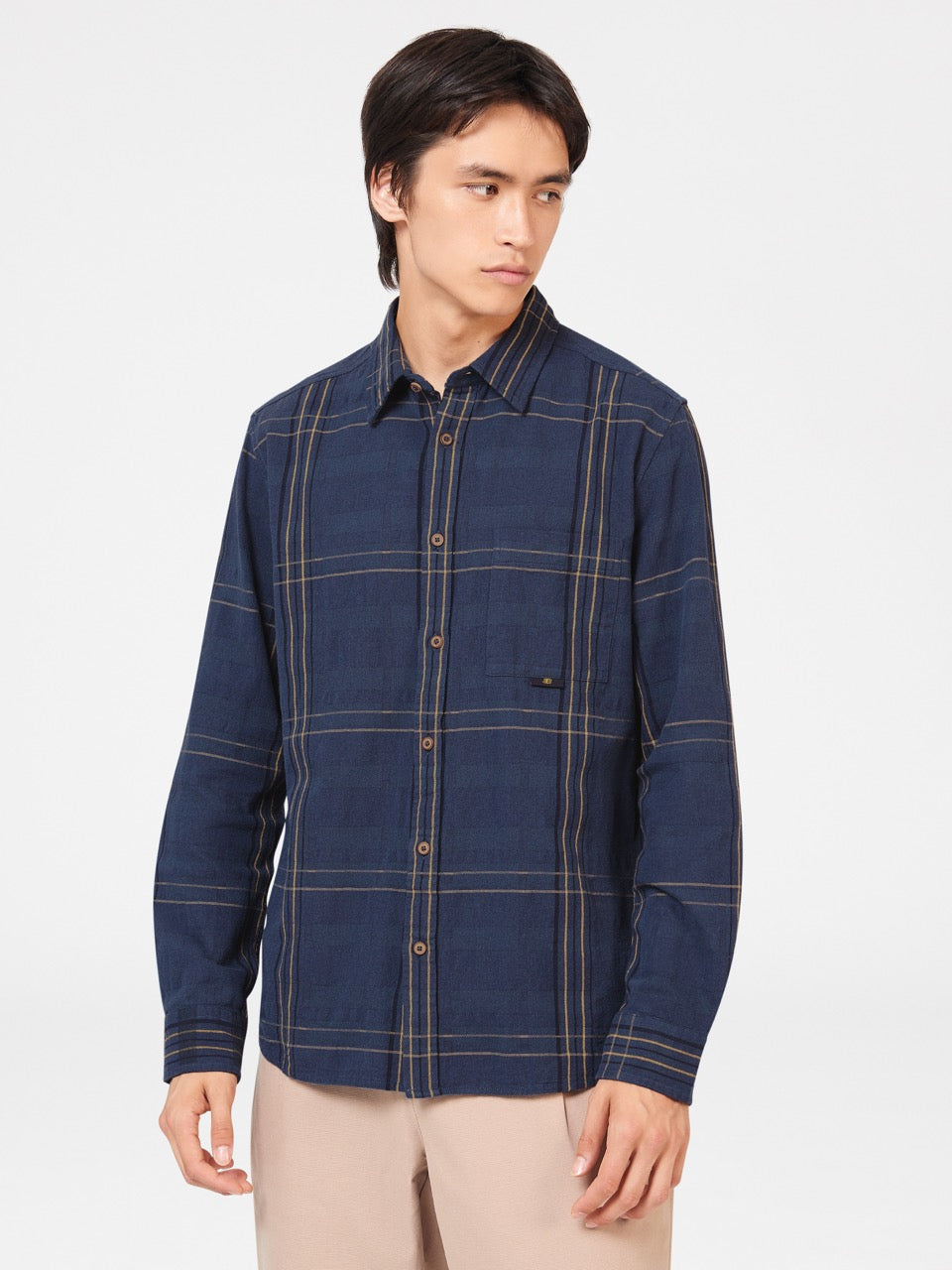 Indigo Ben Sherman B by Ben Sherman Indigo Check Shirts | 902538-ZBK