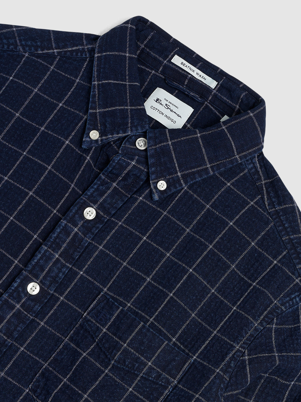 Indigo Ben Sherman Dalston Blues Beatnik Shirts | 341687-ZNU